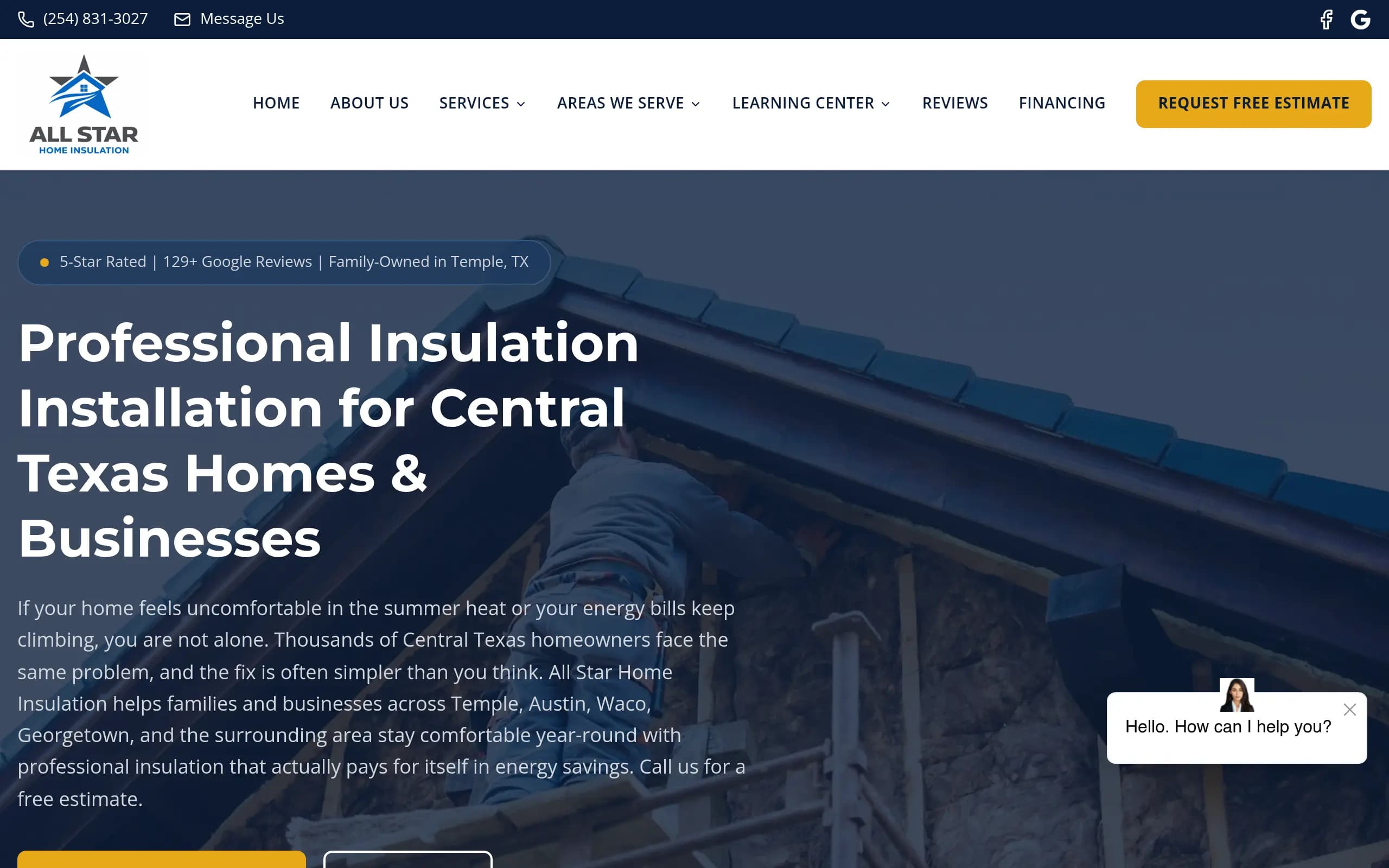 All Star Home Insulation website by Revolution Web Studios